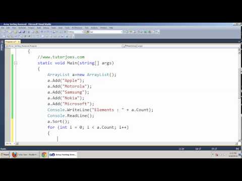 Array Sorting Removal Using Array Class In C NET Tamil