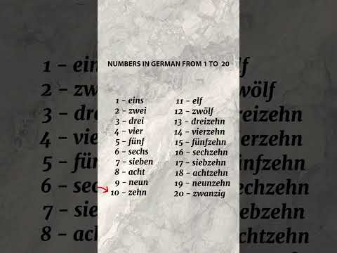 Learn the German numbers from 1-20 #learngerman #germanlanguage #germanforbeginners #germanphrases