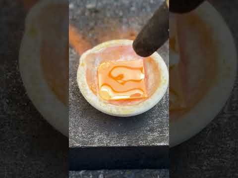 24K Gold Pouring / Work In Progress/ #casting #gold #24kgoldn #golden #jewellery  #mold #graphite