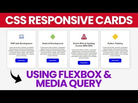 CSS Responsive Card Layout with Flexbox Media Queries | HTML CSS Tutorial