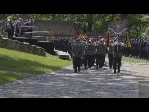 Teil 9/9 Gelöbnis 23.05.19 Hambacher Schloss. Ausmarsch der Ehrenformation