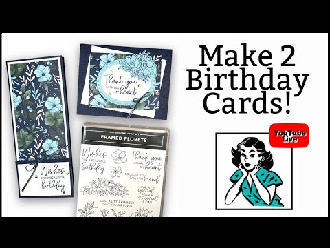 🔴 Slimline Birthday Card | Make 2 Easy Birthday Cards in Minutes