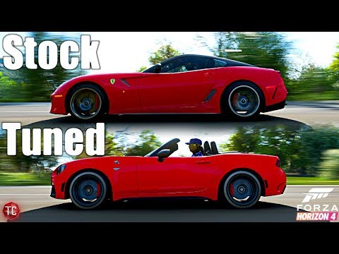 Forza Horizon 4: Stock vs Tuned! Ferrari 599 GTO vs Abarth 124 Spider