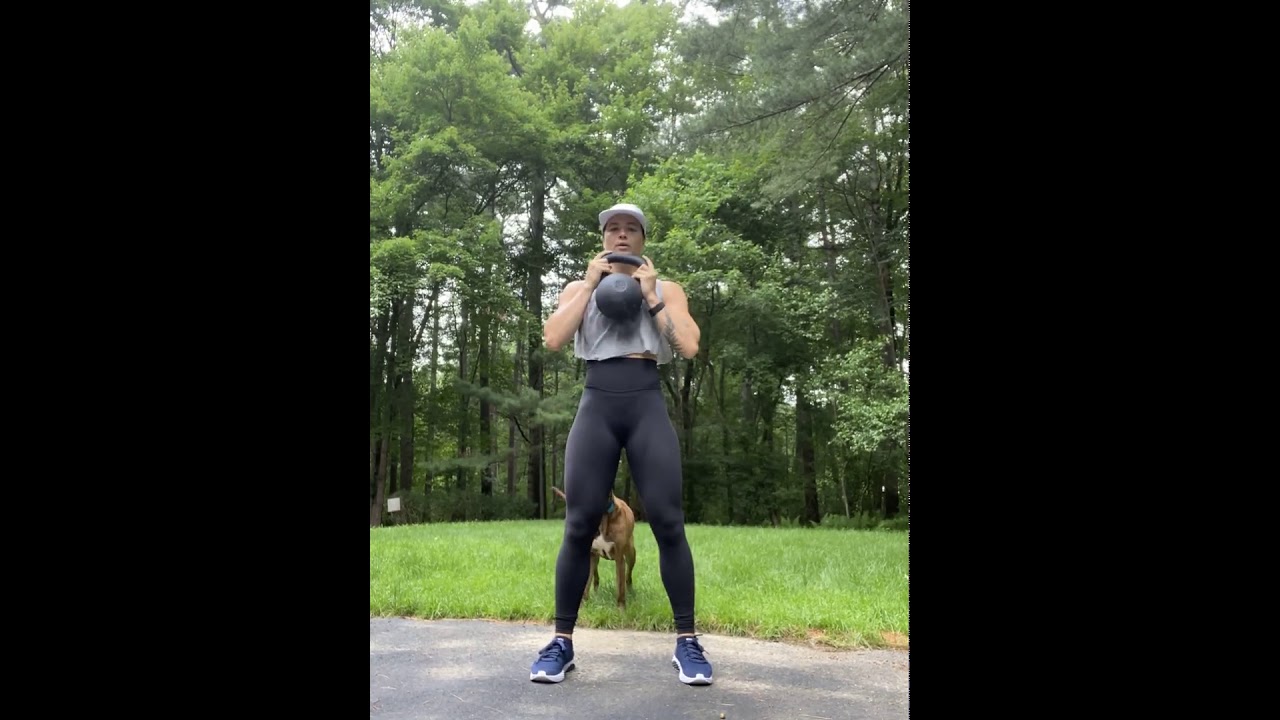 2 Hand Kettlebell Clean and Squat - YouTube