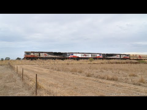 SCT 5PM9 Freight With Boxcars & Container Wagons - PoathTV Australian Trains & Railways