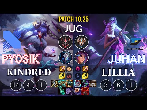 DRX Pyosik Kindred vs DYN Juhan Lillia Jungle - KR Patch 10.25