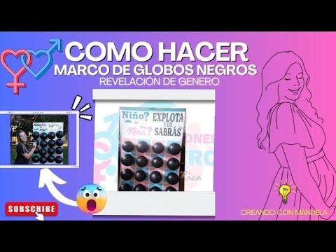 📌Como hacer marco de globos negros para revelación de genero.