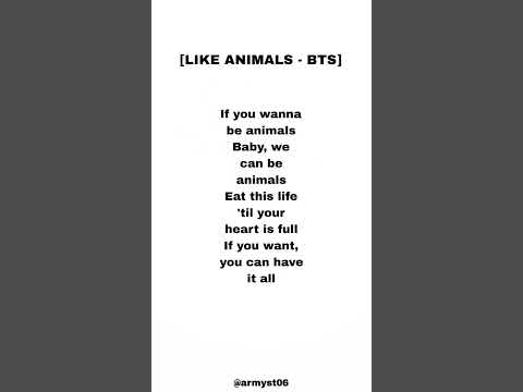 bts - like animals (lyrics)
