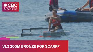 Canada's Erica Scarff paddles for a medal at Paracanoe World Cup