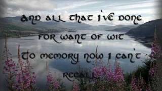 Sinéad O&#39;Connor- &#39;The parting glass&#39; with lyrics