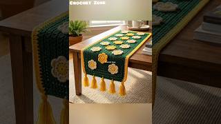 #crochet #knittig #diy #crochetideas #handmade #tablerunner #homedecor