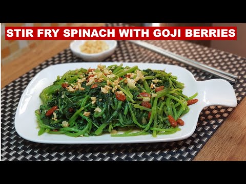 Spinach Recipes: Stir Fry Spinach with Goji Berries