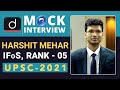 IFos Topper Harshit Mehar Rank 5 UPSC IFoS 2021 Mock Interview Drishti IAS English
