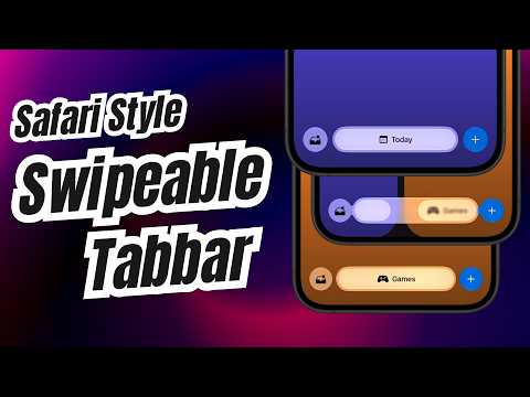 Safari Style Swipeable Tabbar Using SwiftUI | Custom Tabbar | Xcode 27 thumbnail