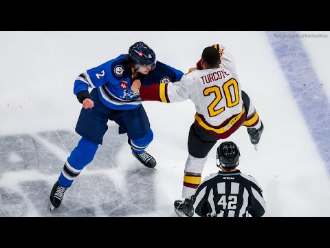 Undisputed Fight Of The Year: Chicago Wolves' Yanick Turcotte vs Manitoba Moose's Tyrel Bauer