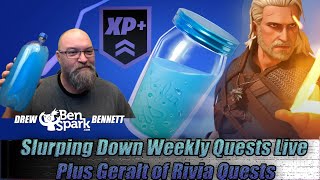 Fortnite Chapter 4 - Slurping up XP with Weekly Quests! + Geralt of Rivia Quests