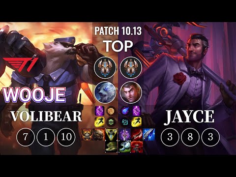 T1 Wooje Volibear vs Jayce Top - KR Patch 10.13