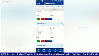 HDFC Securities | Order Book & Net Position | Portfolio & Equity Stocks | Profit/Loss | Buy & Sell