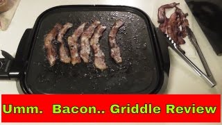Review Walmart/ Farberware G767 14" Griddle cook bacon eggs and hamburgers.  #FreeAmericanSpirit