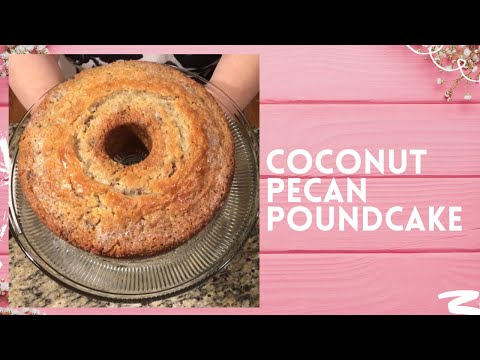 Coconut Pecan Pound Cake. Light, moist and fluffy with a lovely texture from the coconut and pecans.