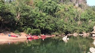 preview picture of video 'Cave SUP through Tham Khoun Xe, Laos'
