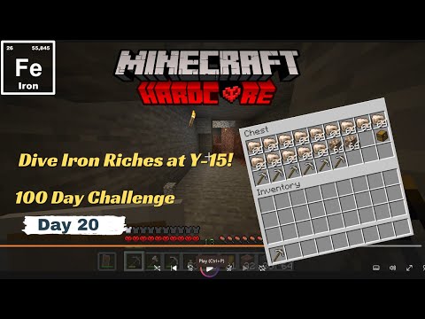 Uncovering Iron Riches at Y-15 in Minecraft Hardcore