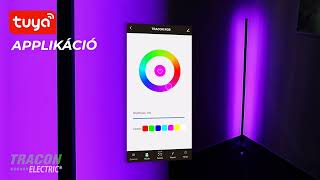 Miniatură video Lampa pardoseala RGBW Corner 12W Tuya smart - control din telecomanda si telefon 