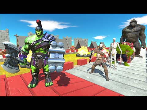 GLADIATOR HULK DESERT ISLAND DEATH RUN - Animal Revolt Battle Simulator