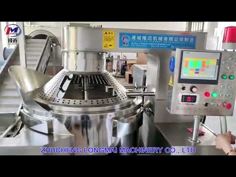 , title : 'Big capacity fully automatic popcorn machine production line | processing video at customer's site'