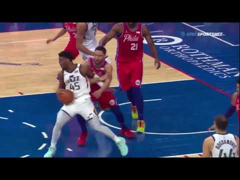 Crazy Offensive Foul Call on Donovan Mitchell, Got Ejected | Jazz vs 76ers NBA 2020-21