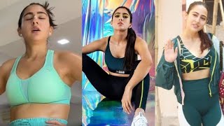 Sara Ali Khan Hot & Sexy Workout At Gym  Sara 