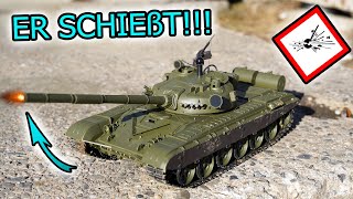 Dieser RC Panzer mit SOFTAIR SCHUSSFUNKTON schießt REALISTISCH! | Russian T-72 Heng Long