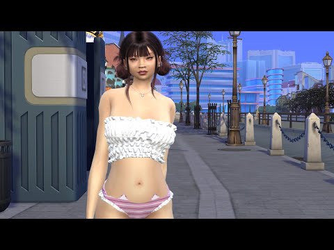 the sims 4 custom content download asian girls female Xinyi Zhou by Bonita100 Game Video Preview