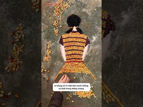 Bức tranh từ những loại hạt của cậu bé nghèo #shorts