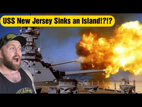 The Fat Electrician Reviews: Battleship New Jersey sinking an island (Iowa Class Battleship)