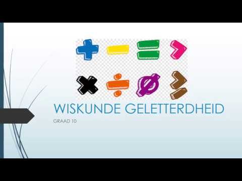 WISKUNDE GELETTERDHEID GRAAD 10: 7 Mei 2020 - periode 4 (07104)