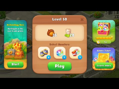 Gardenscapes Level 50 no boosters | F2P (ANDROID, IOS) 4K