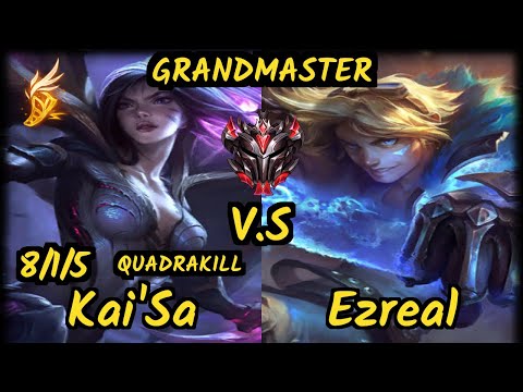 Juzinho (KAI'SA) vs EZREAL - QUADRAKILL 8/1/5 KDA BOTTOM ADC GAMEPLAY - BR Ranked GRANDMASTER