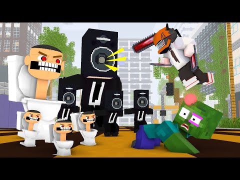 Monster School : SKIBIDI TOILET AND CHAINSAW MAN STORY | PART 1 - Minecraft Animation