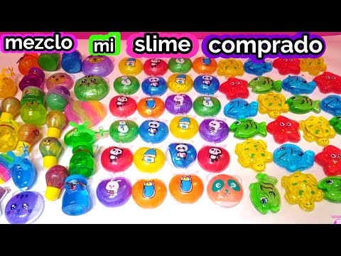 Mezclo mi slime comprado 75 piezas Video