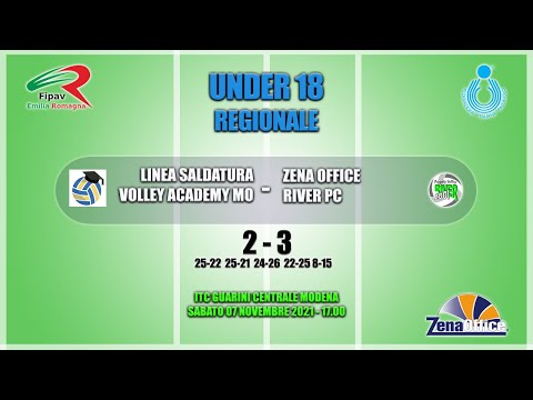 Under 18 Regionale: LINEA SALDATURA VOLLEY ACADEMY MO - ZENA OFFICE RIVER PC