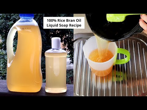 Liquid Castile Soap with Rice Bran Oil (an olive oil alternative recipe).