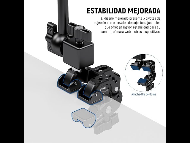 Vídeo relacionado con NEEWER Súper Abrazadera con Brazo mágico de Cabeza esférica Dual de 3 Pulgadas, Adaptador de Cabeza de Bola, Zapata fría, Soporte, Soporte de Abrazadera de cámara de acción para Superficie