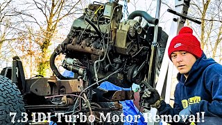 Engine and Transmission Removal in my 93 F250 7.3 IDI Turbo Diesel!