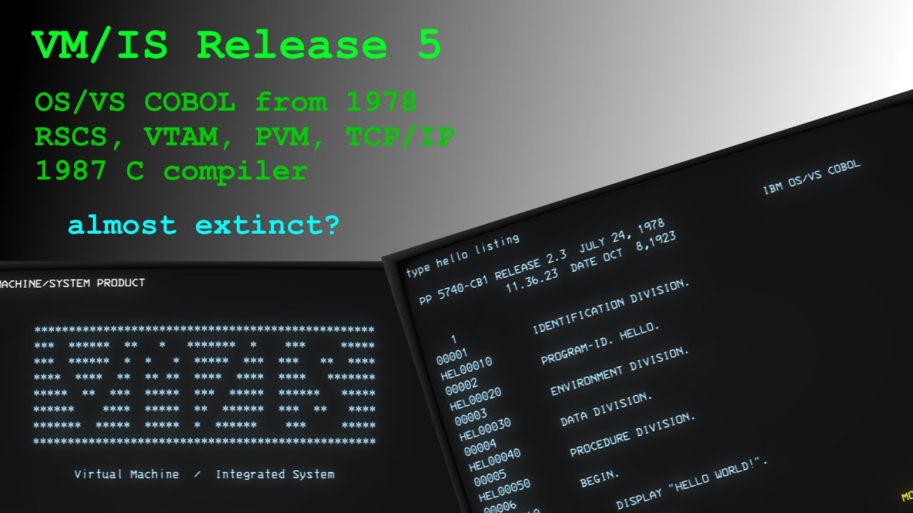 Almost Extinct! VM/IS: Compilers, Networking and Usage (Forgotten OS From 1988)