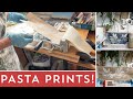 Pasta Machine Printmaking Experiments Printing Plants Oil Paint Cardboard