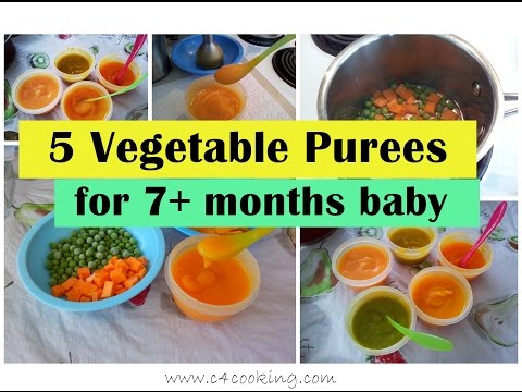 5 Vegetable Purees for 7+ months baby ( Stage 2 - Homemade babyfood) | 7months babyfood recipes