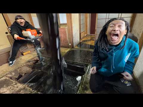 友達の家を2トンの石油で水没させてみた【ドッキリ】