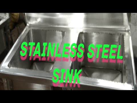 Mat satkar stainless steel two sink table, sink shape: recta...