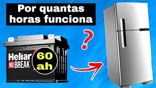 🐧GELADEIRA ligada na BATERIA de 60ah quanto TEMPO dura ?